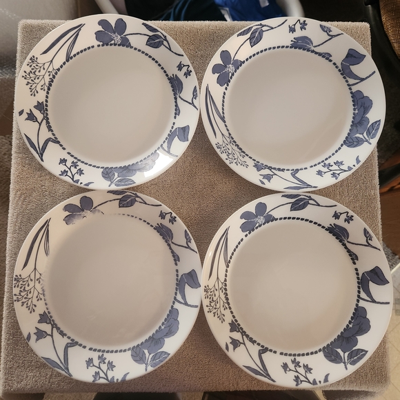 Corelle Navy Floral Dinnerware Two Bowls For Plates Set - Picture 3 of 7